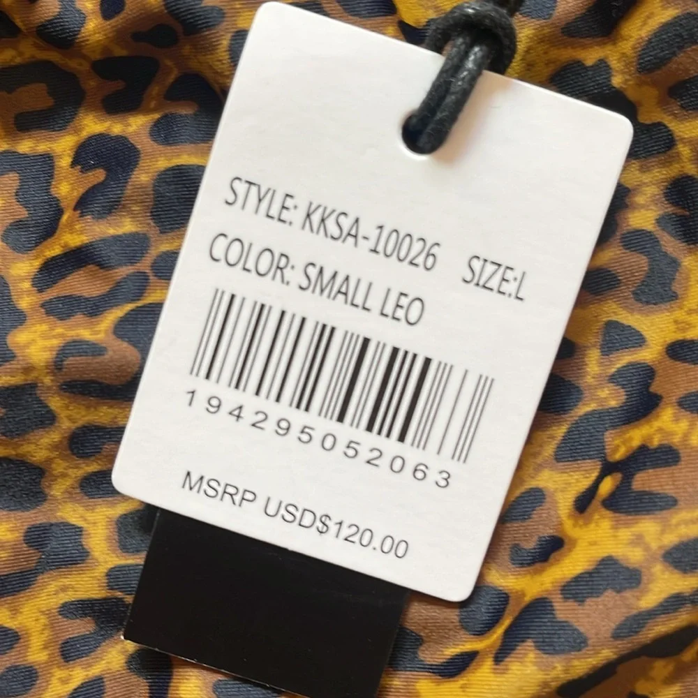Kendall & Kylie Leopard Print Cutout Cheeky Statement Two-Piece Bikini Set